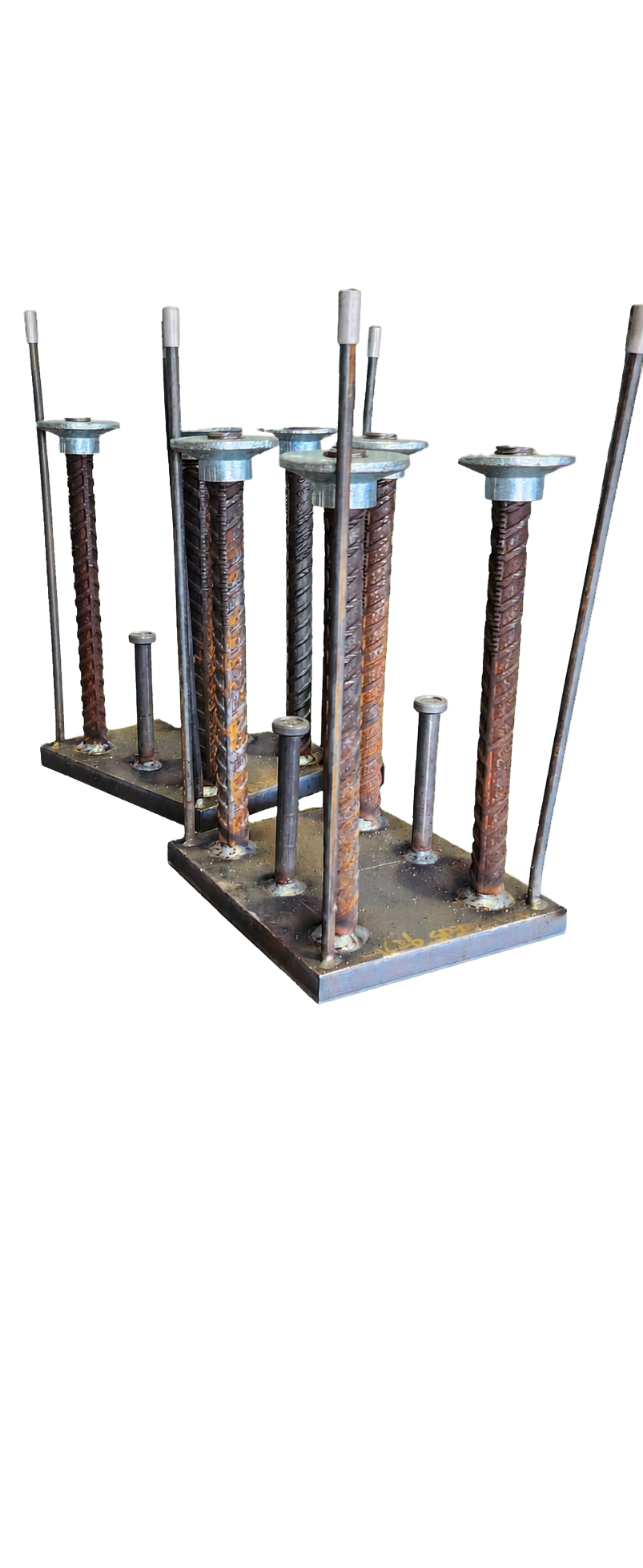 Real Lux Cast-In Plate anchor and reinforcing-bar assemblies showing the fabricated weld details