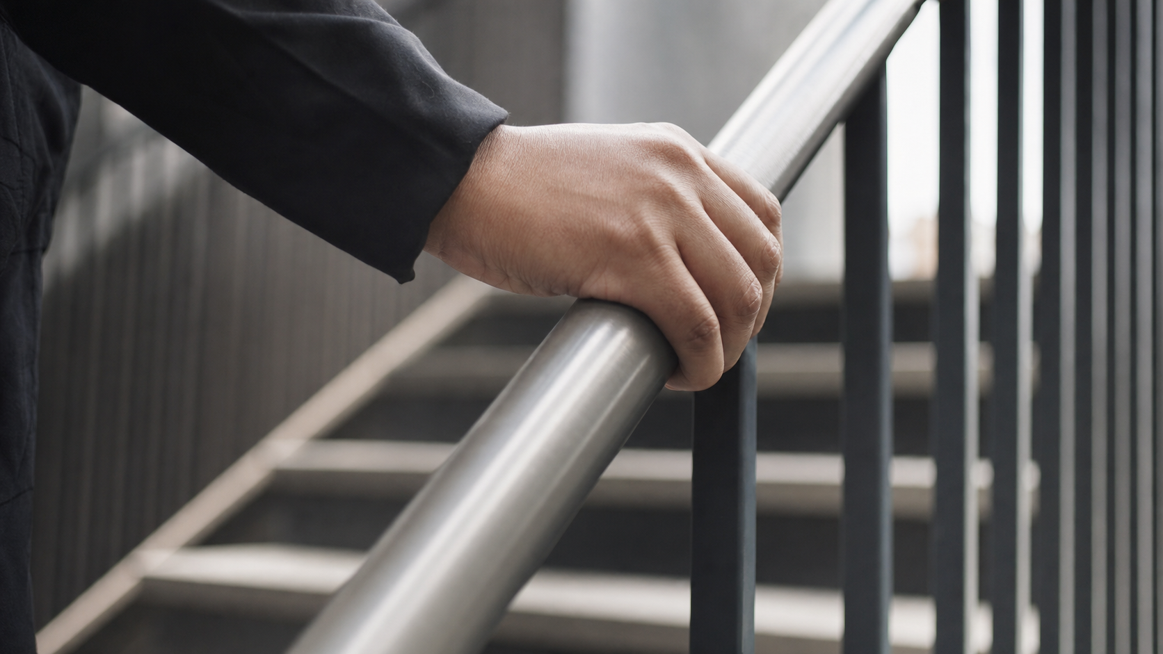 Illustrative handrail system in an architectural setting