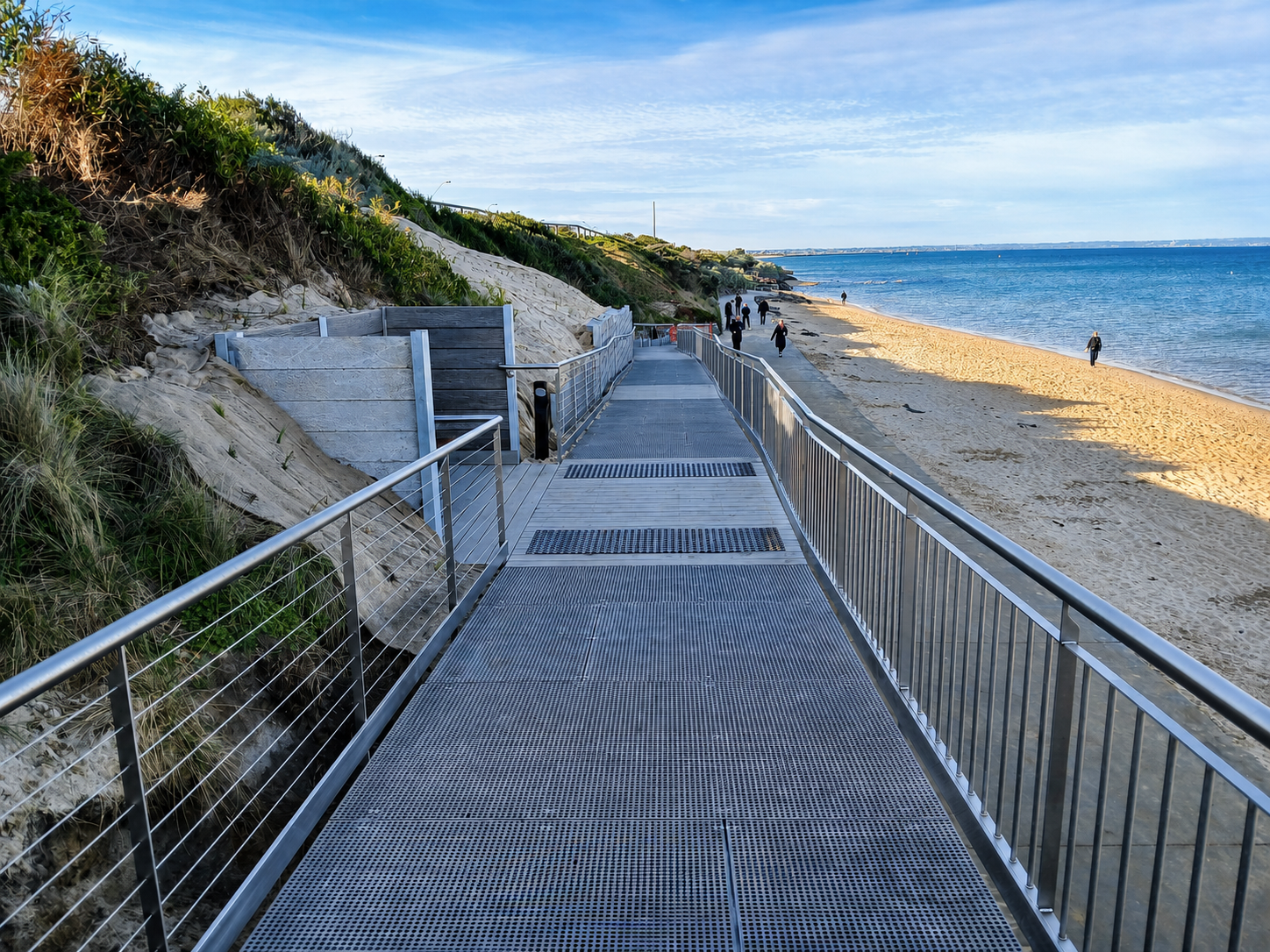 Completed stainless-steel handrail and balustrade installation at Parkdale Yacht Club